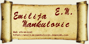 Emilija Mankulović vizit kartica